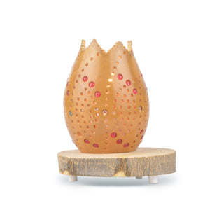 Small table lamp made of carved beaded pumpkin. | 275