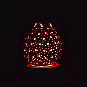 Small table lamp made of carved beaded pumpkin. | 276