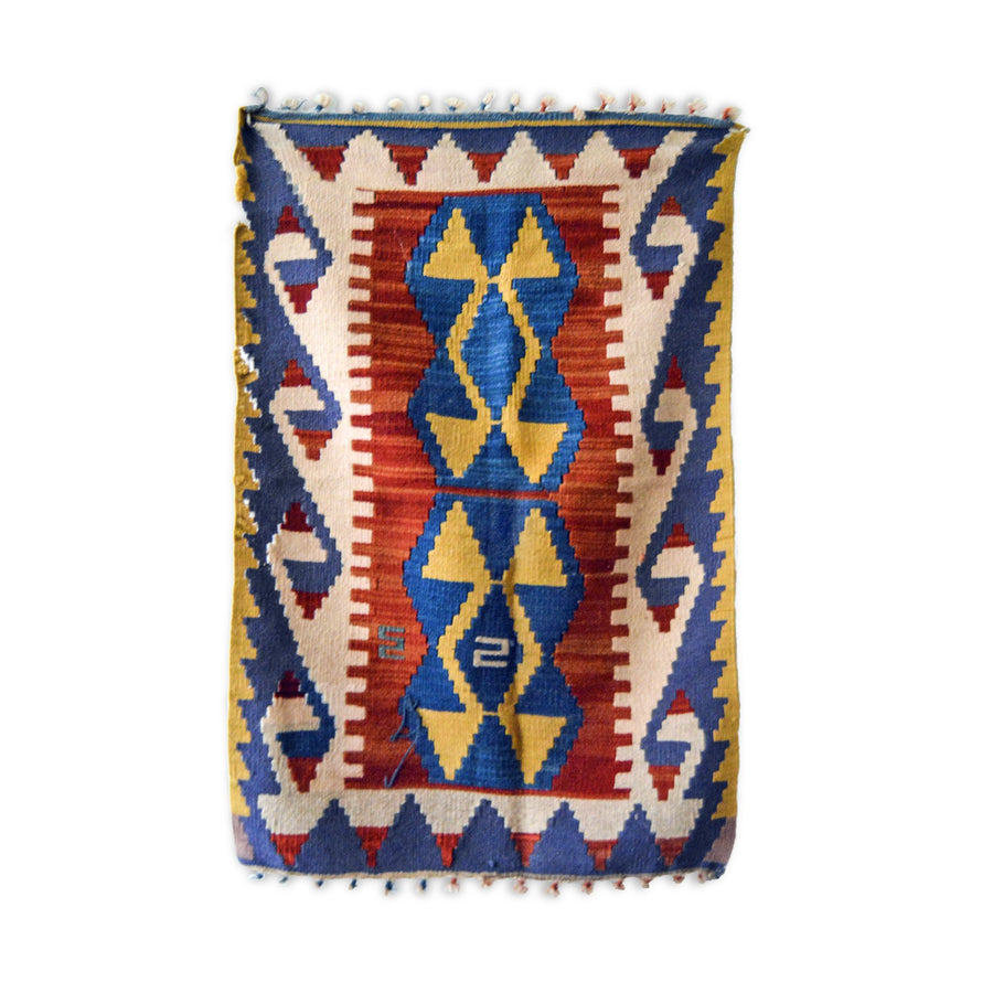 Authentic Handmade  Kilim with Hook Motif | 80 cm x 130 cm