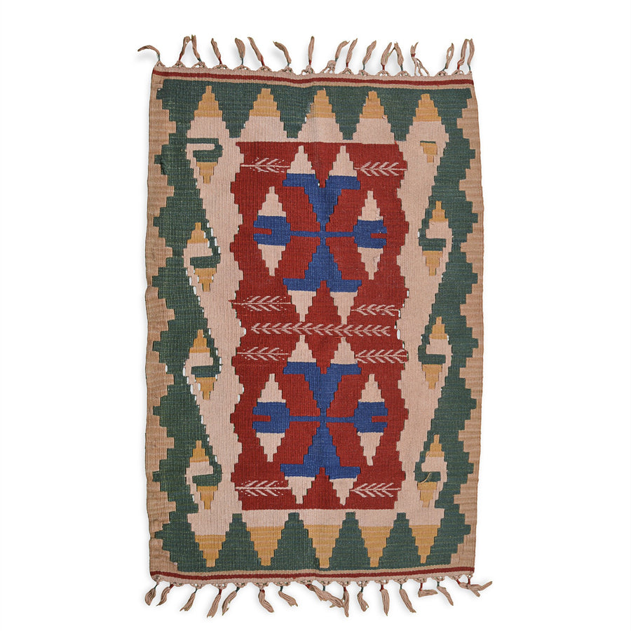 Traditional Turkish kilim - Bege Red color | 80 cm X 130 cm