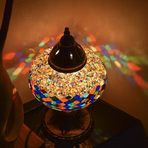 Multicoloured Stained Glass Mosaic Lamp with Rainbow Pattern | 1008