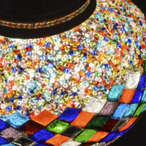 Multicoloured Stained Glass Mosaic Lamp with Rainbow Pattern | 1008