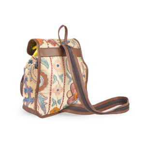 Beautiful Floral Silk Embroidered Kilim Backpack | 1300