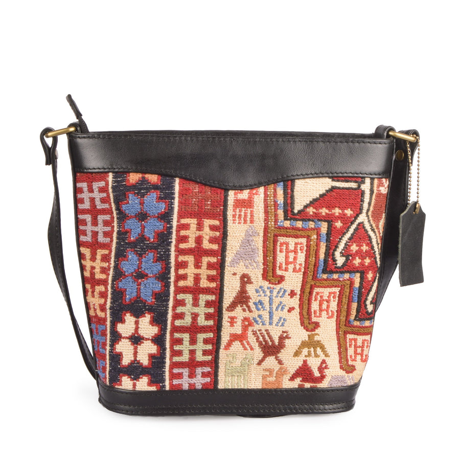 Embroidered Kilim Handbag - Traditional Turkish Motifs | 1303