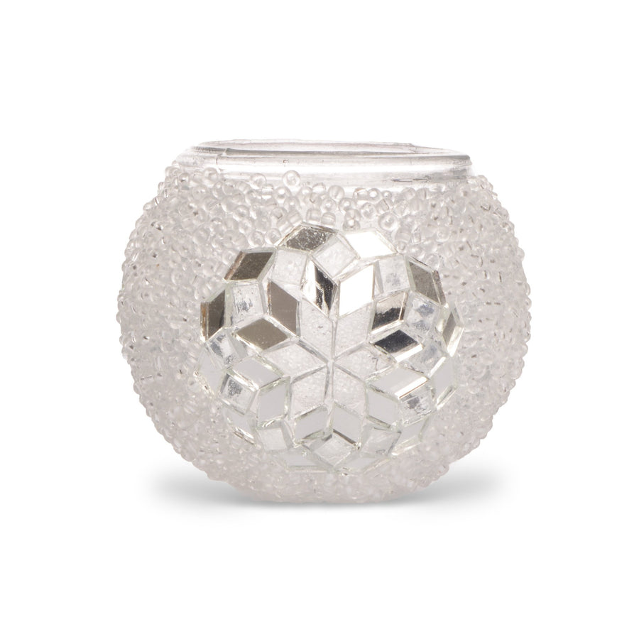 Snow Queen Glass Beaded Mosaic Candle Holder | 1518