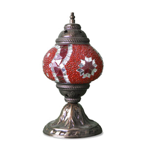 red mosaic lamp | Turkish table lamp | small red  side lamp