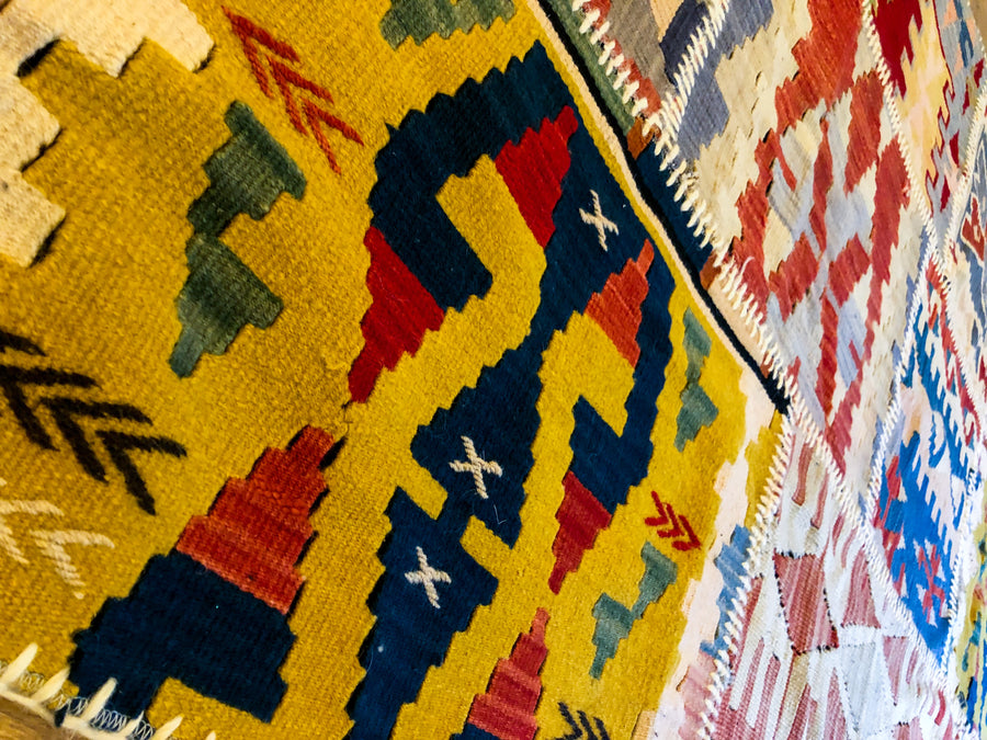 Handmade Kilim rug made of natural wool