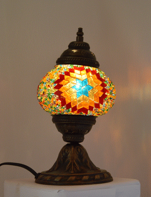 3d view | stained mosaic lamp